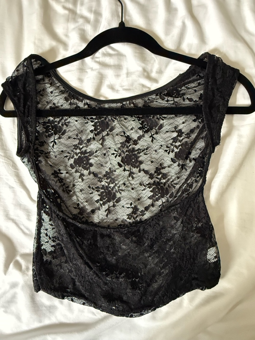 Black Floral Lace Top